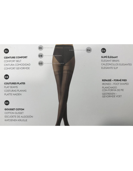 Collant sexy effet resille et jarretière LE Bourget