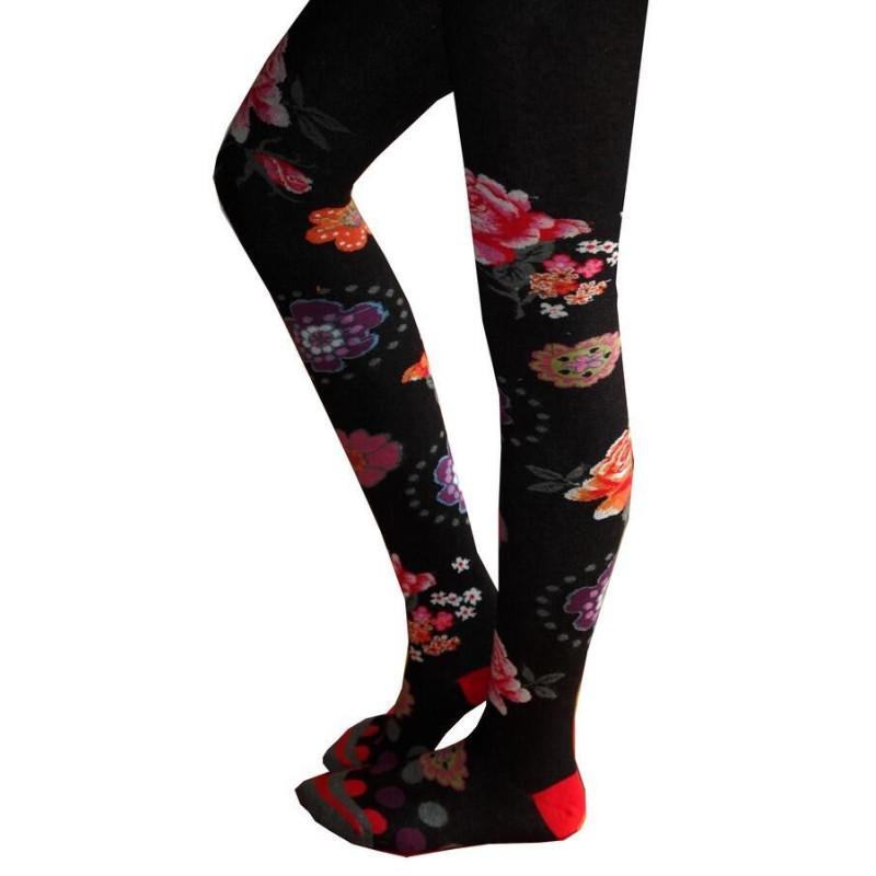  Collant hiver Fil de joie Fleurs Naives