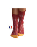 Chaussettes Bonne Maison dentelle géométrique bordo