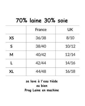  Top Manches Longues col roulé Laine et soie