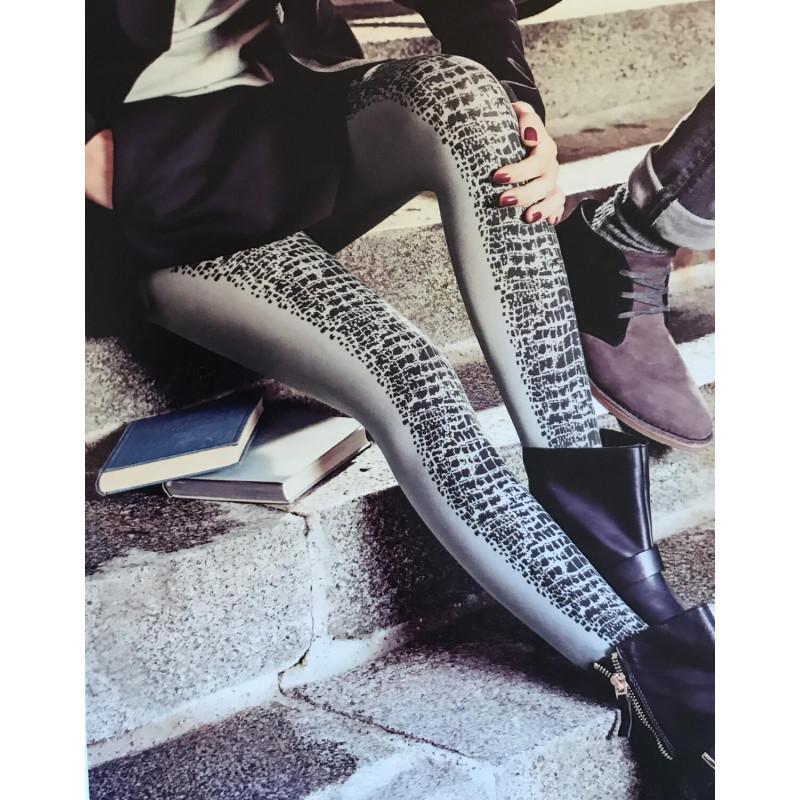 Collant crocodile Gris chic