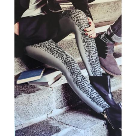 Collant crocodile Gris chic
