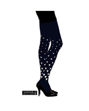 Collant Zohara Triangle Bleu et blanc