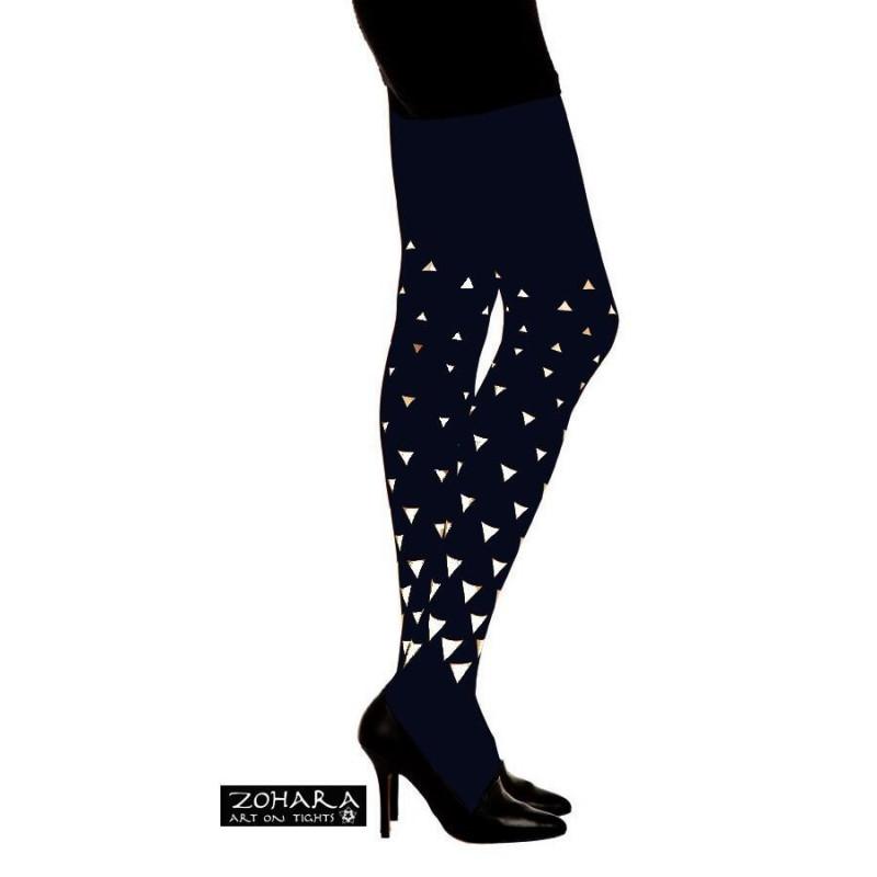 Collant Zohara Triangle Bleu et blanc