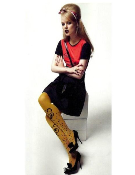 Collant opaque moutarde les queues de sardines Bouba