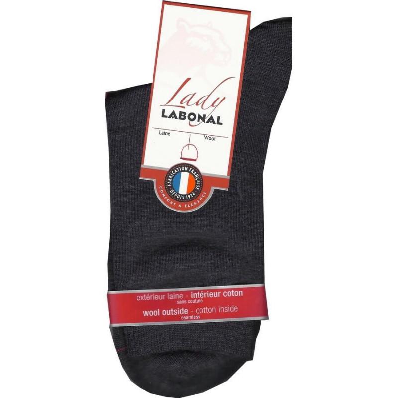 Chaussettes Labonal Laine intérieure coton gris antracithe