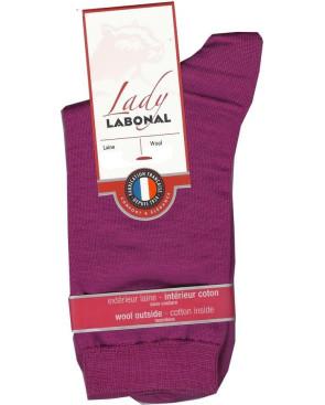  Chaussettes Labonal Laine intérieure coton fushia