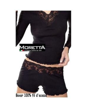  Boxer Fil d'ecosse et dentelle Moretta noir