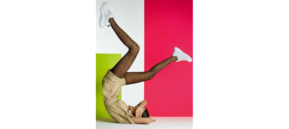 collant opaque léopard microfibre