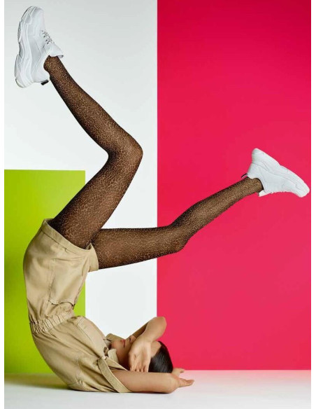 collant opaque léopard microfibre