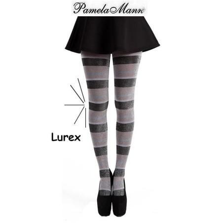 Collant rayures lurex pastel Pamela Mann