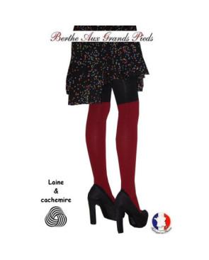Collant laine et Cachemire Berthe aux grands Pieds Bordeaux noir