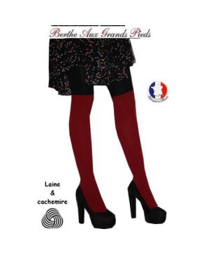  Collant laine et Cachemire Berthe aux grands Pieds Bordeaux noir