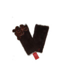 Mitaines Mohair tréfles strass  marron Ariane Lespire