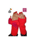 Mitaines noeud  Papillon abricot Ariane Lespire laine bouilie