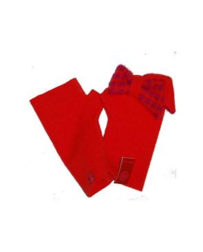  Mitaines noeud  Papillon abricot Ariane Lespire laine bouilie