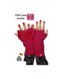 Mitaines noeud  Papillon fushia Ariane Lespire laine bouilie