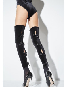 cuissarde sexy en velours ruban noir