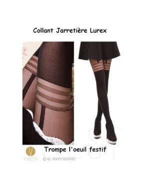 Collant de fêtes jarretière lurex