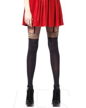  Collant de fêtes jarretière lurex rouge