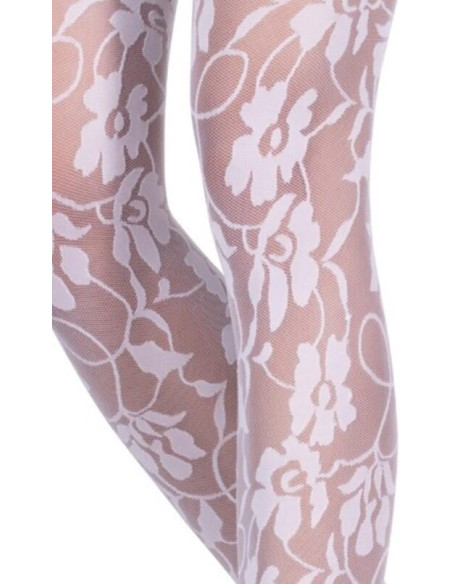 collant dentelle blanche