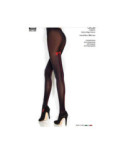 Collant noir opaque couture rouge Voilà