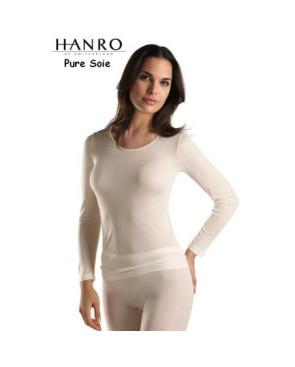 Hanro pure soie  T-shirt Manches Longues ivoire