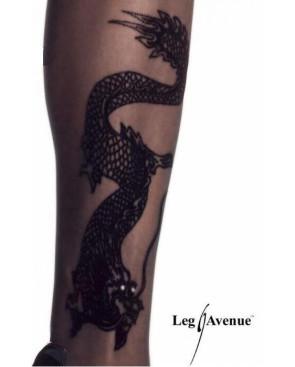  Collant tatoué Dragon Leg Avenue détail