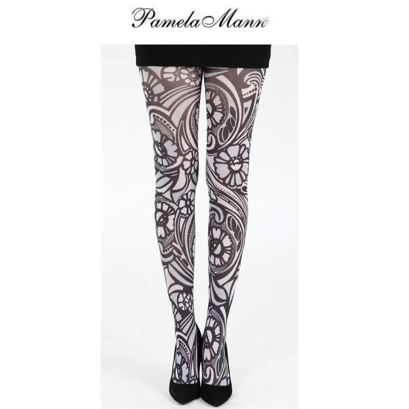 Collant Varrick Psychédélique Blanc Pamela Mann