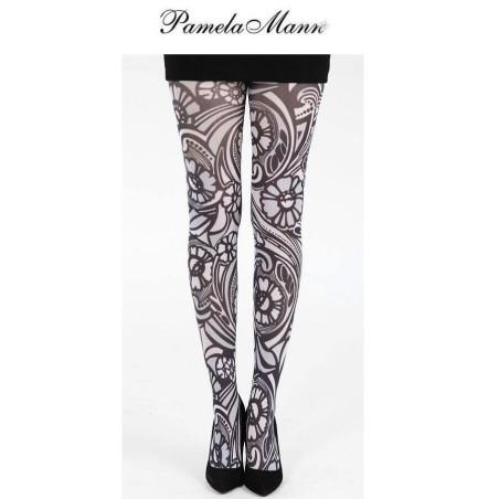 Collant Varrick Psychédélique Blanc Pamela Mann