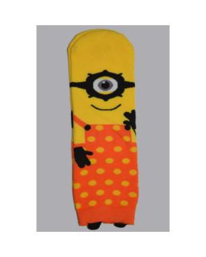  Chaussettes Minions Cyclopes orange à pois