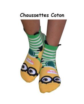 Chaussettes Minion Rayures Verte
