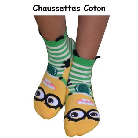 Chaussettes Minion Rayures Verte