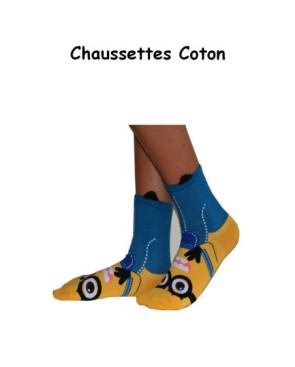  Chaussettes Minion Bricoleur Bleu profil