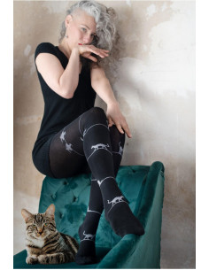 Collant hiver tendance chat rigolo cronert