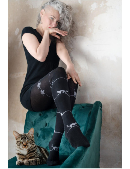 Collant hiver tendance chat rigolo cronert