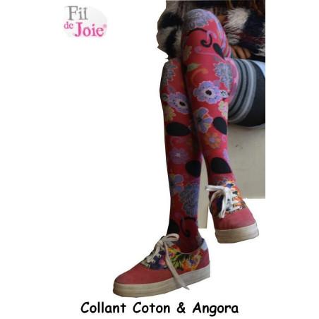 Collant Fil de joie Coton Angora Fleurs Kenzo