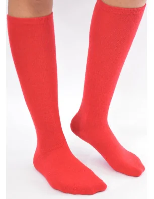 chaussettes hautes laine et cachemire rouges
