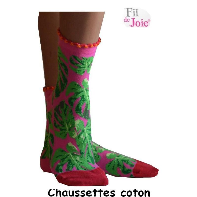 Chaussettes Fil de Joie Prairie roses