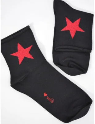 chaussettes tendance à paillettes étoiles rouges