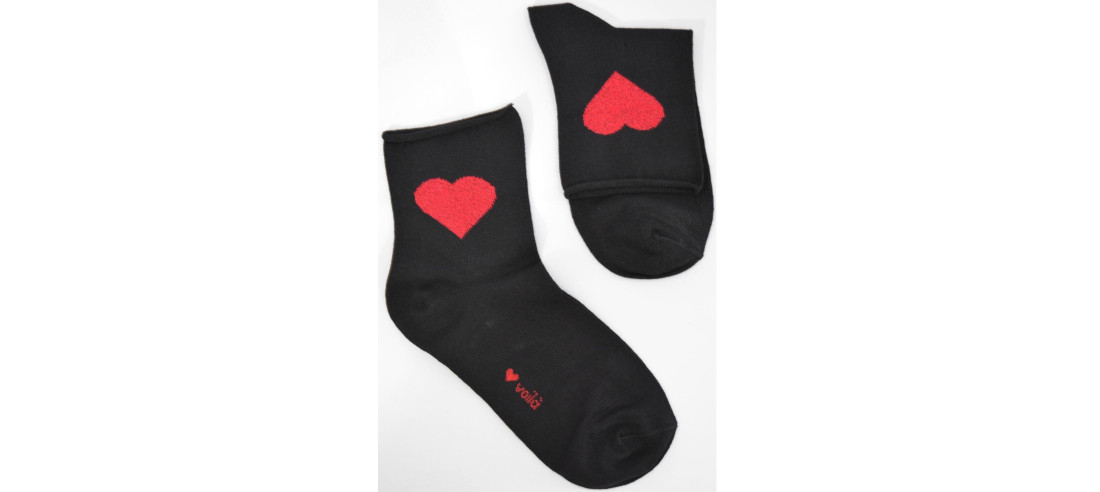 Voilà Femme Chaussettes coton coeurs brillants