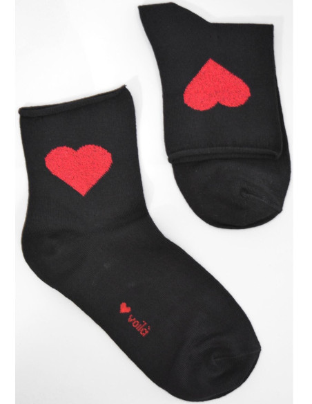 Voilà Femme Chaussettes coton coeurs brillants