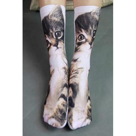 Chaussettes imprimées petit Chaton