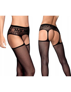 Collant porte jarretelle resille et dentelle