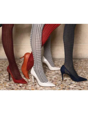 chaussettes fantaisie opaque ludiques pieds de poule de couleurs