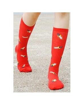 Cchaussettes  Coton Rouge dague acérée
