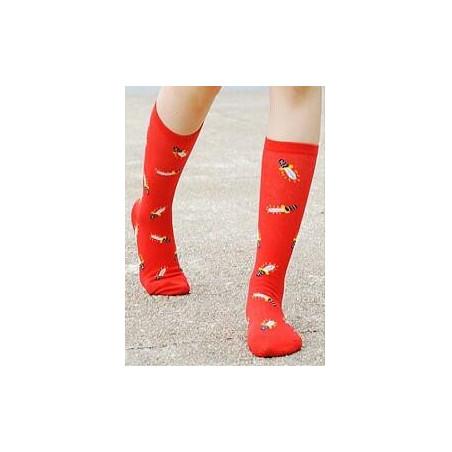 Cchaussettes  Coton Rouge dague acérée