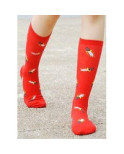Cchaussettes  Coton Rouge dague acérée
