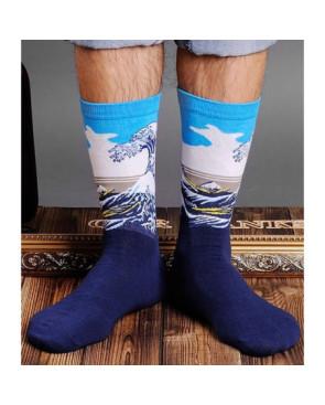  Chaussette d'artiste d'après Hokusai