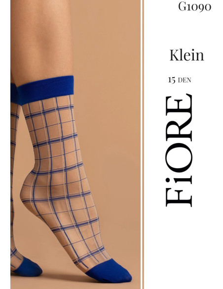 Chaussettes transparente à carreaux Klein Fiore